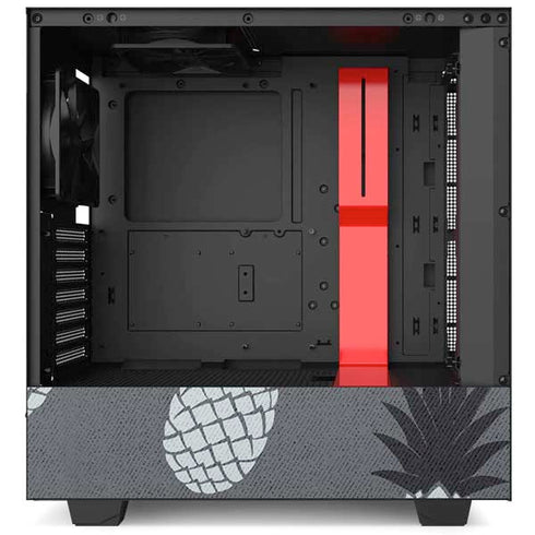 Black and White Pineapples NZXT H510 Compact ATX Mid-Tower Case Skin
