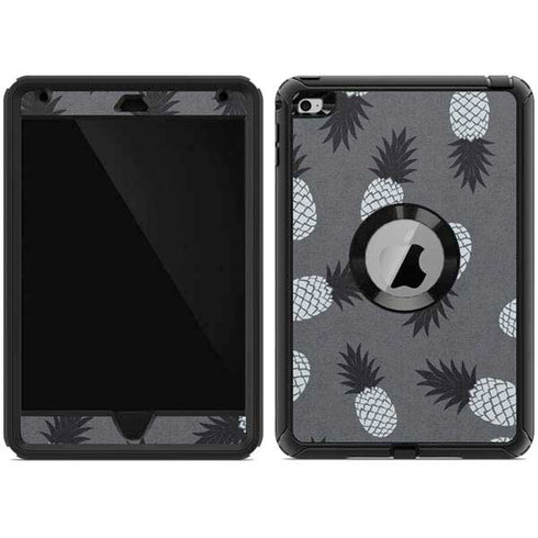 Black and White Pineapples Otterbox Defender iPad Skin