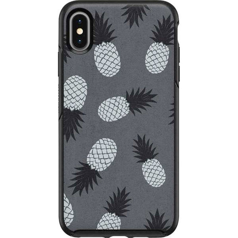 Black and White Pineapples Otterbox Symmetry iPhone Skin