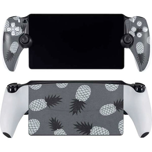 Black and White Pineapples PlayStation Portal Remote Player Skin
