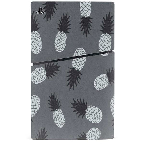 Black and White Pineapples PS5 Slim Disk Console Skin