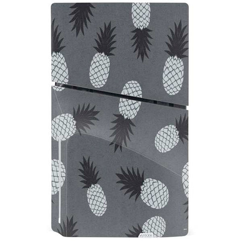 Black and White Pineapples PS5 Slim Disk Console Skin