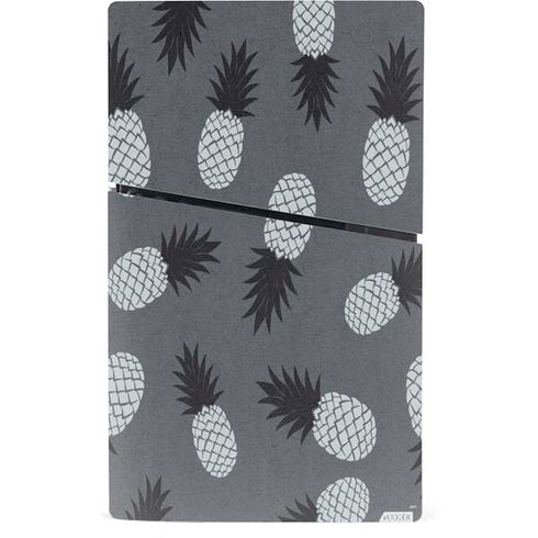 Black and White Pineapples PS5 Slim Digital Edition Bundle Skin