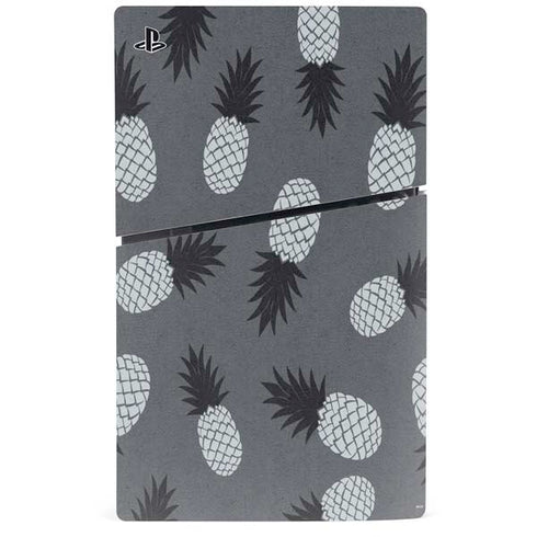 Black and White Pineapples PS5 Slim Digital Edition Console Skin
