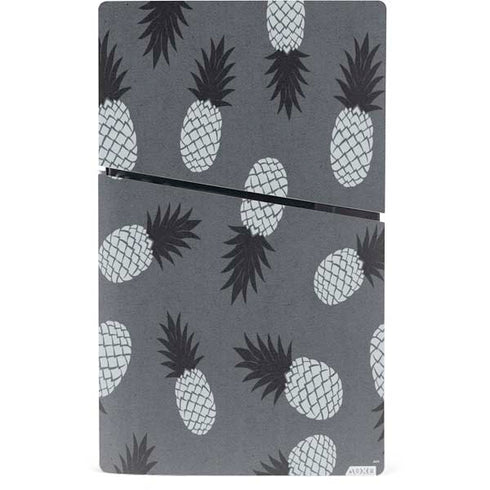 Black and White Pineapples PS5 Slim Digital Edition Console Skin