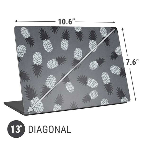 Black and White Pineapples Universal Laptop 13in (10.6 x 7.6in) Skin