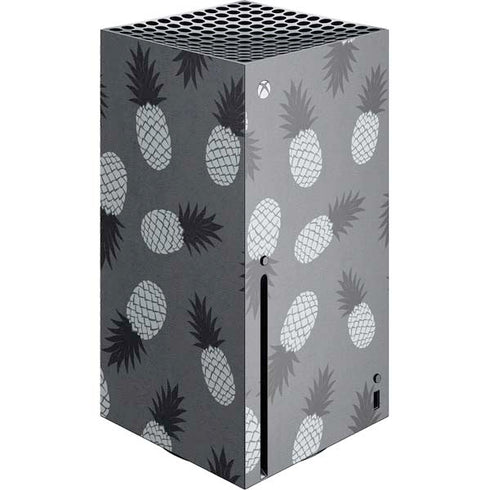 Black and White Pineapples Xbox Series X Console Skin