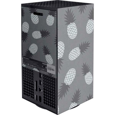 Black and White Pineapples Xbox Series X Console Skin