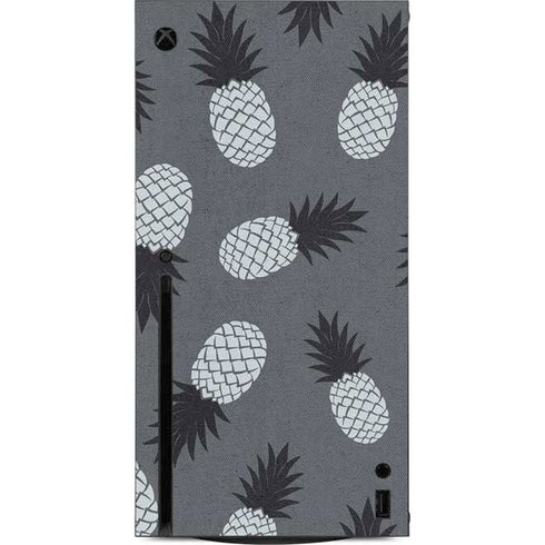 Black and White Pineapples Xbox Series X Console Skin