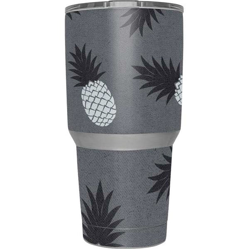 Black and White Pineapples Yeti 30oz Rambler Tumbler Skin