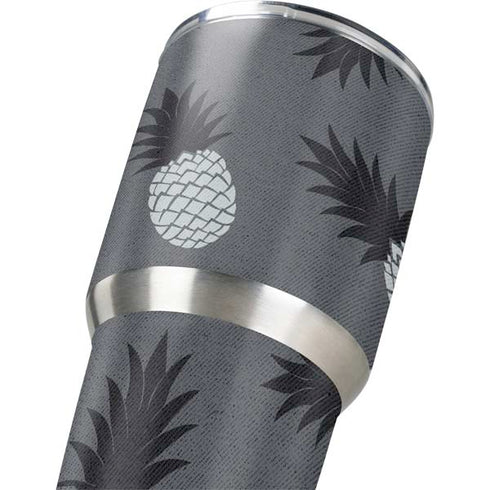 Black and White Pineapples Yeti 30oz Rambler Tumbler Skin