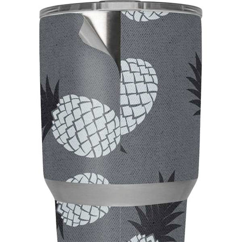 Black and White Pineapples Yeti 30oz Rambler Tumbler Skin