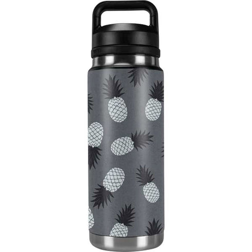 Black and White Pineapples YETI Rambler 26oz Bottle Skin