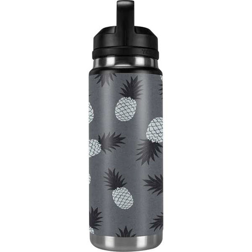 Black and White Pineapples YETI Rambler 26oz Bottle Skin