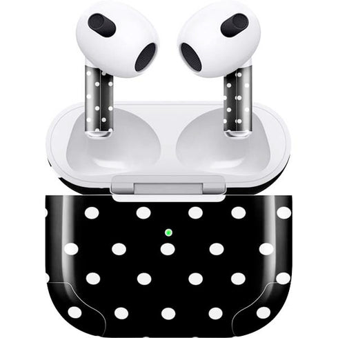 Black and White Polka Dots Apple AirPods (3rd Gen 2021) Skin