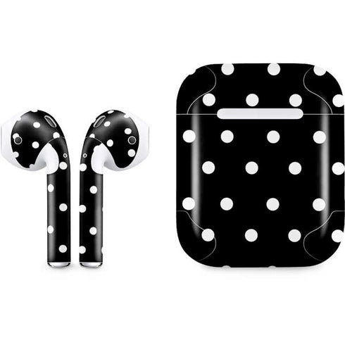 Black and White Polka Dots Apple AirPods Skin