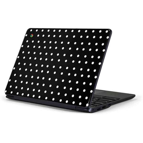 Black and White Polka Dots Samsung Chromebook Skin