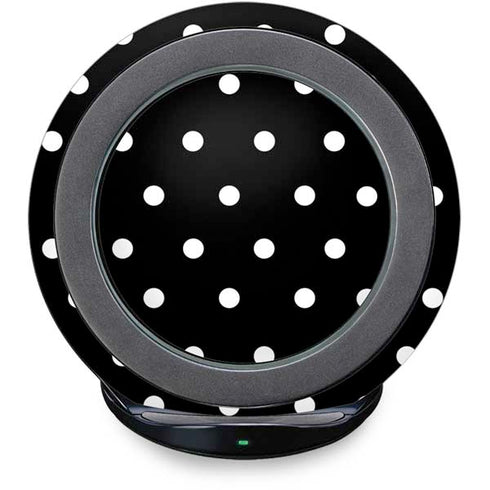 Black and White Polka Dots Fast Charge Wireless Charging Stand Skin