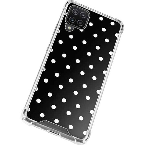 Black and White Polka Dots Galaxy A12 Clear Case