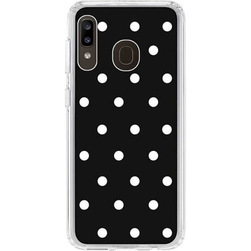 Black and White Polka Dots Galaxy A20 Clear Case