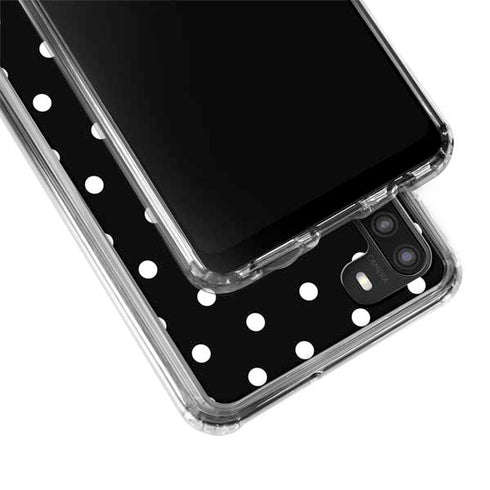 Black and White Polka Dots Galaxy A21 Clear Case