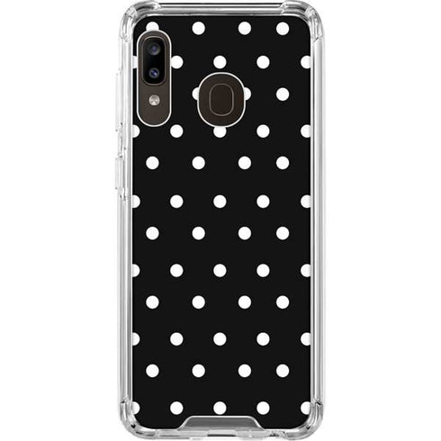 Black and White Polka Dots Galaxy A30 Clear Case