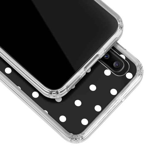 Black and White Polka Dots Galaxy A30 Clear Case