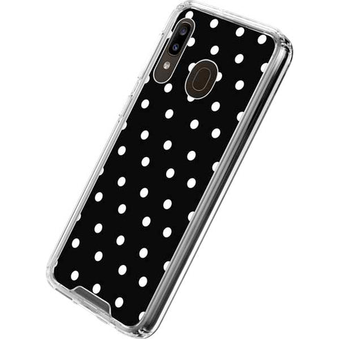 Black and White Polka Dots Galaxy A30 Clear Case