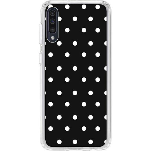 Black and White Polka Dots Galaxy A50 Clear Case
