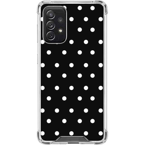 Black and White Polka Dots Galaxy A72 5G Clear Case