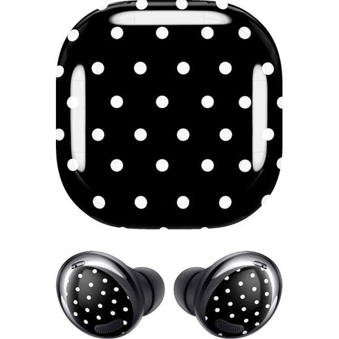 Black and White Polka Dots Galaxy Buds Pro Skin