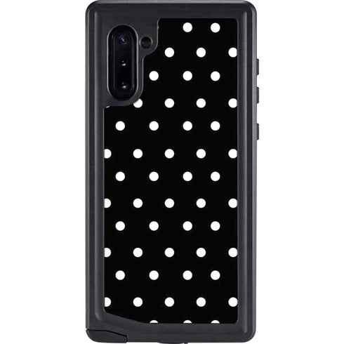 Black and White Polka Dots Galaxy Note 10 Waterproof Case