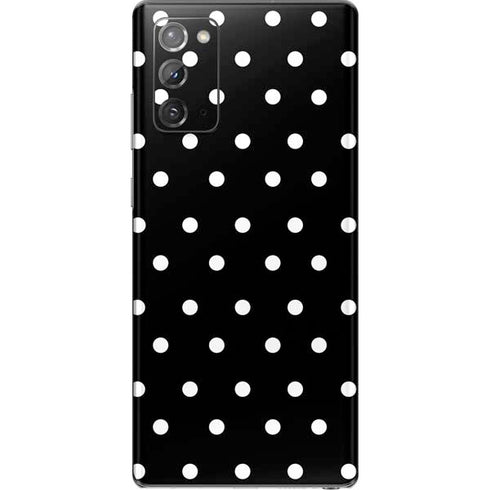 Black and White Polka Dots Galaxy Note20 5G Skin