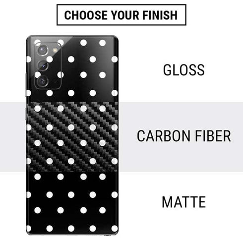 Black and White Polka Dots Galaxy Note20 5G Skin