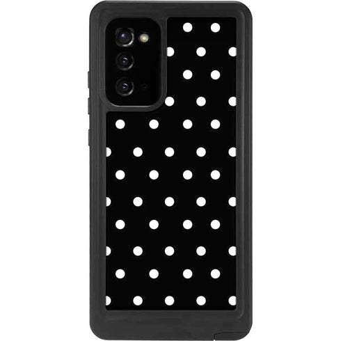 Black and White Polka Dots Galaxy Note20 5G Waterproof Case