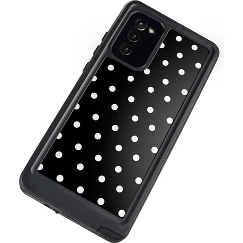 Black and White Polka Dots Galaxy Note20 5G Waterproof Case