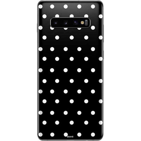 Black and White Polka Dots Galaxy S10 Plus Skin
