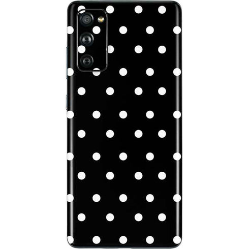 Black and White Polka Dots Galaxy S20 Fan Edition Skin