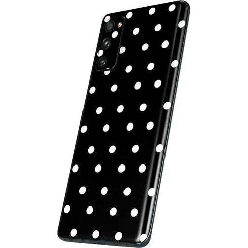 Black and White Polka Dots Galaxy S20 Fan Edition Skin