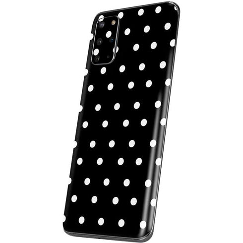 Black and White Polka Dots Galaxy S20 Plus Skin