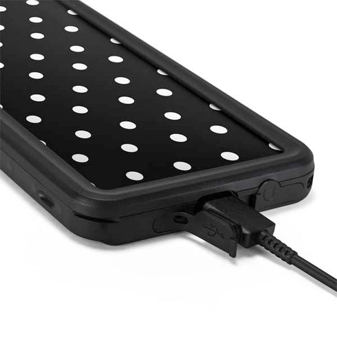 Black and White Polka Dots Galaxy S20 Plus Waterproof Case