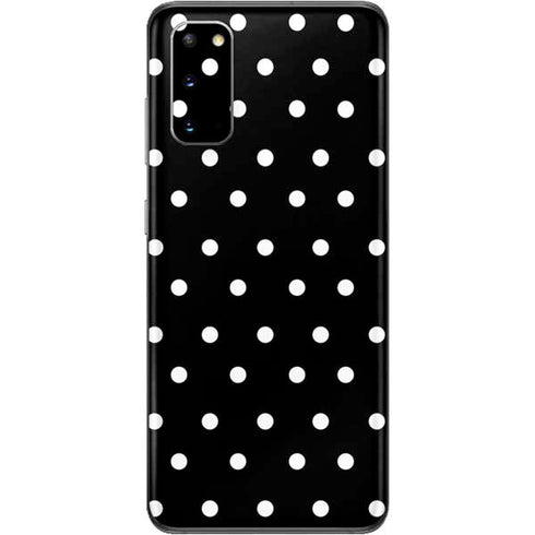 Black and White Polka Dots Galaxy S20 Skin