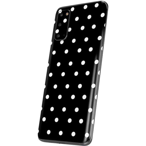 Black and White Polka Dots Galaxy S20 Skin