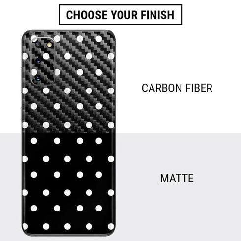 Black and White Polka Dots Galaxy S20 Skin