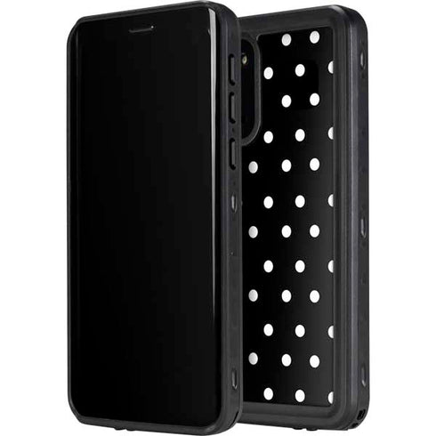 Black and White Polka Dots Galaxy S20 Waterproof Case