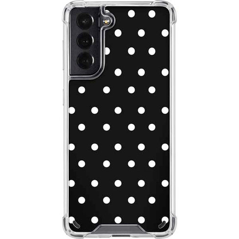 Black and White Polka Dots Galaxy S21 5G Clear Case