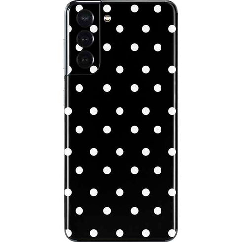 Black and White Polka Dots Galaxy S21 5G Skin