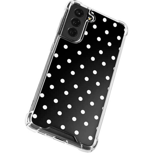 Black and White Polka Dots Galaxy S21 FE Clear Case