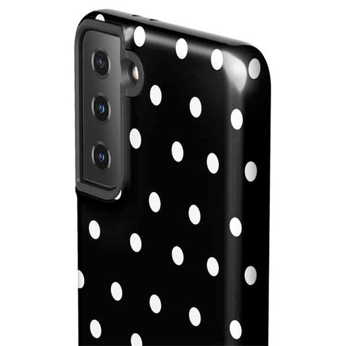 Black and White Polka Dots Galaxy S21 FE Pro Case