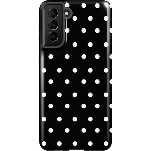 Black and White Polka Dots Galaxy S21 Plus 5G Pro Case